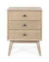 Comodino 3 cassetti Alannis in legno nobilitato 48x35x66h cm