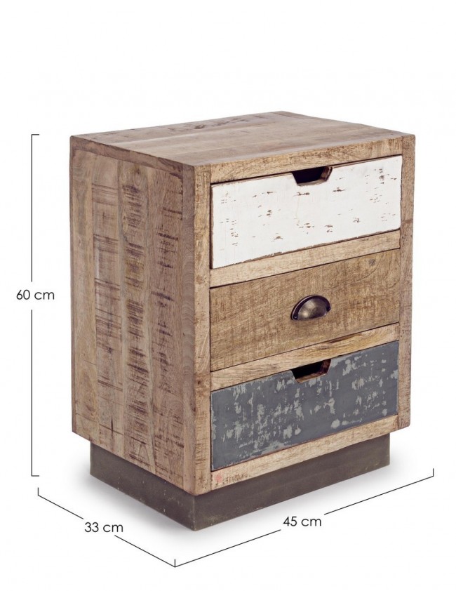 Comodino da camera vintage 3 cassetti