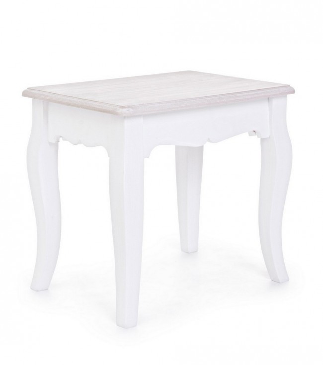 Comodino shabby in MDF Bianco CHARLENE 41x30x h38 cm