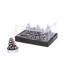 Confezione 6 pezzi candela paraffina albero viola cm