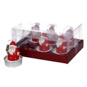 Confezione 6 pezzi candela paraffina babbo natale rosso cm13,5x6,5h9,5
