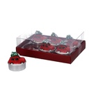 Confezione 6 pezzi candela paraffina macchina con albero innevato rosso cm