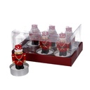 Confezione 6 pezzi candela paraffina schiaccianoci rosso cm13,5x7h9,5