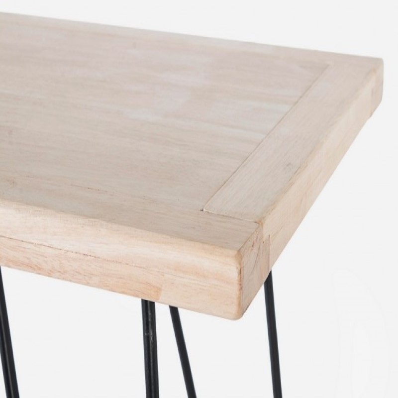 Consolle in acciaio con piano in legno DISTRICT 140x39x h79 cm