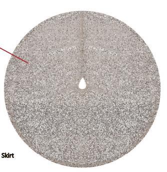 Copribase albero tessuto con pailette champagne cm ø90