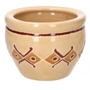 Coprivaso ceramica 1-3 crema c/rombi cmø30h21