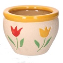 Coprivaso ceramica 1-3 tulipani cmø30h21