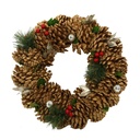 Crown red berries gold pine cones cm ø29h7,5