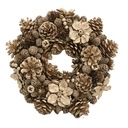 Chaplet with champagne flowers and pine cones cm ø30h8