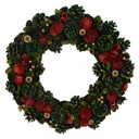 Crown with red flowers and green pine conescm ø45h8