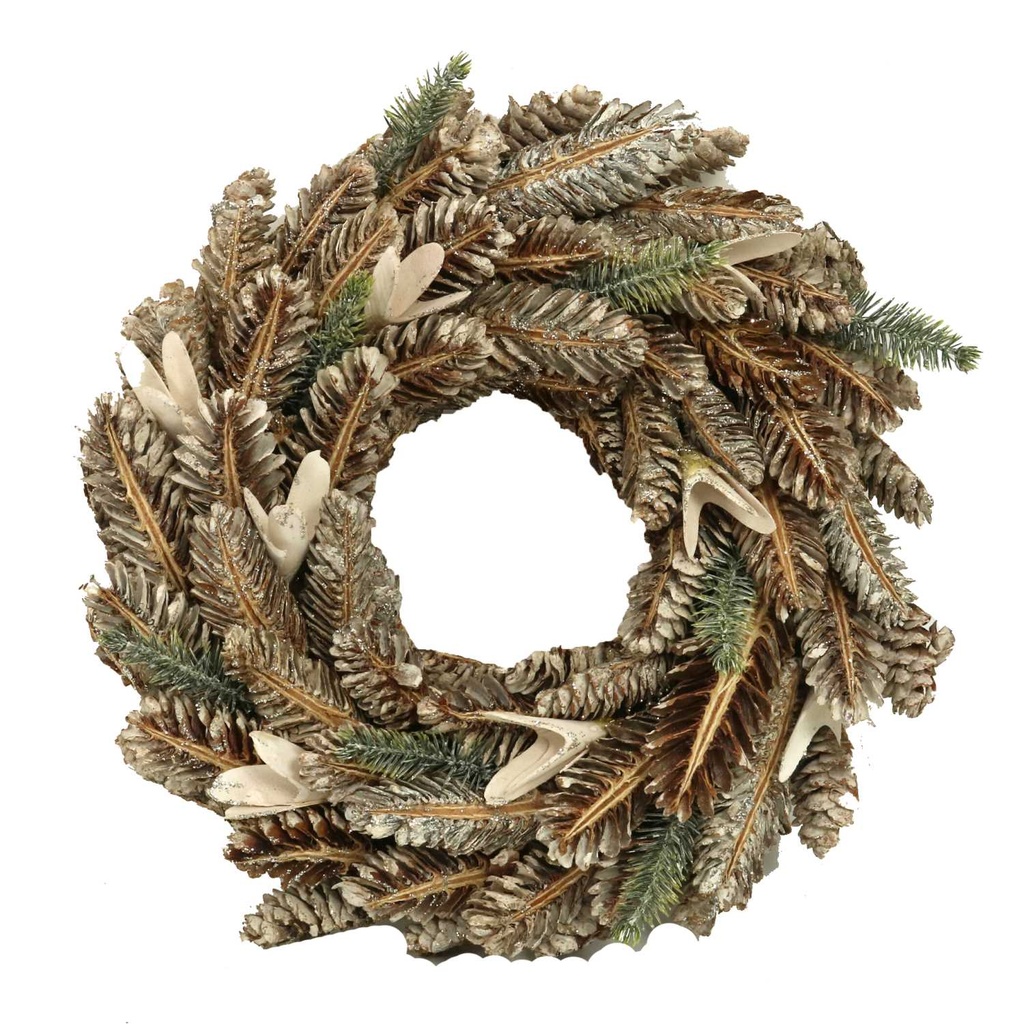 Crown with brown-green leaves cm ø30h7,5