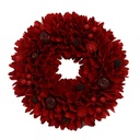 Crown with bordeaux pine cones cm ø30h8