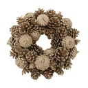 Crown with champagne pine cones cm ø30h8
