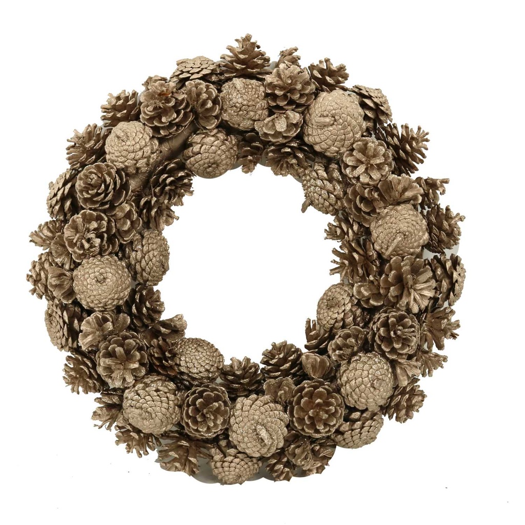 Chaplet with champagne pine cones cm ø45h9