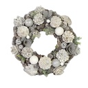 Crown with silver glitter pine cones cm ø45