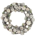Crown with silver glitter pine cones cm ø30
