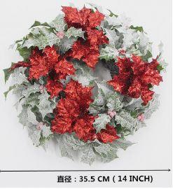 Coroncina con pungitopo rosso cmø17h35