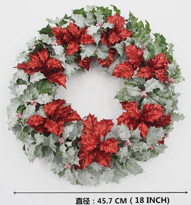 Coroncina con pungitopo rosso cmø34h45