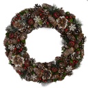 Snowy crown with white berries and flowers ø45h8,5 cm