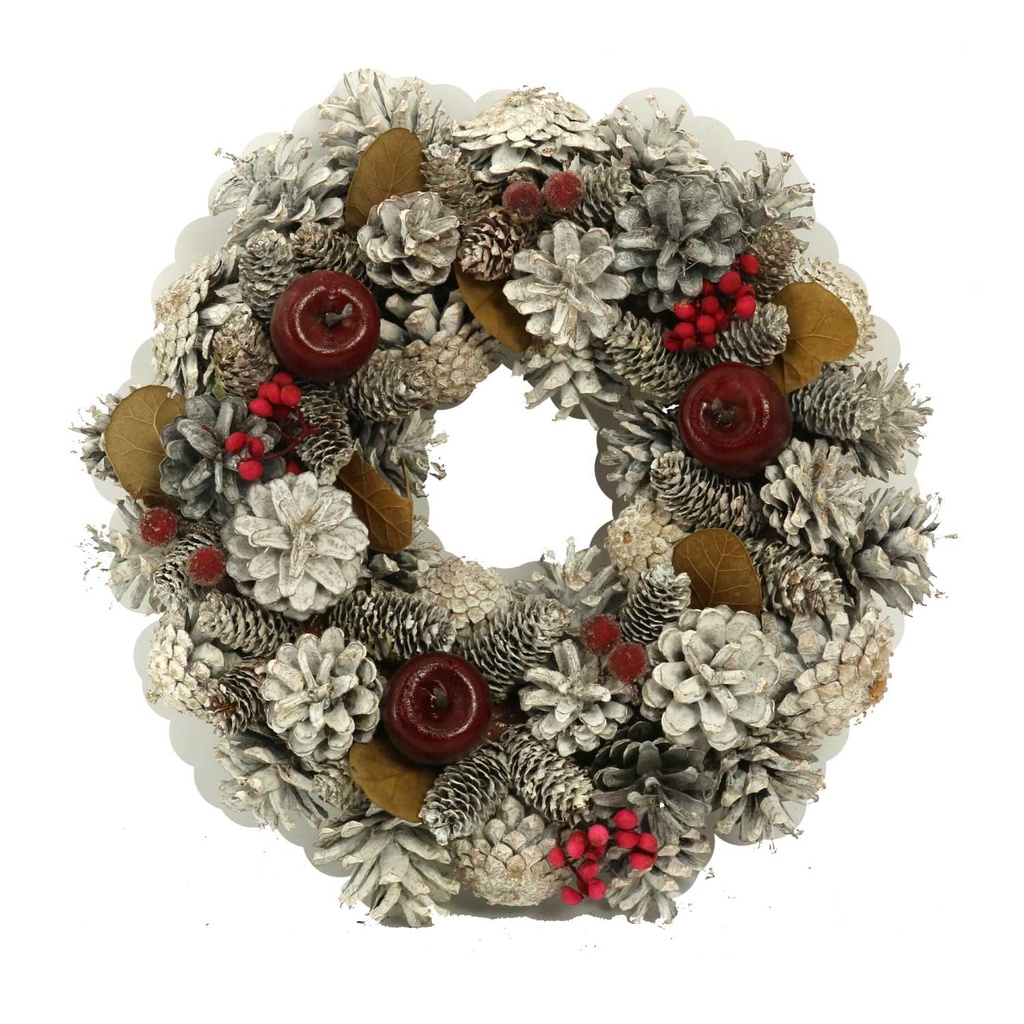 Snowy crown with apples ø30h7,5 cm