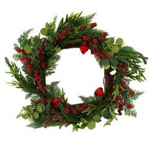 Round red plastic crown cm ø50