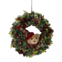 Fabric crown with pine cones and red bear cm ø35