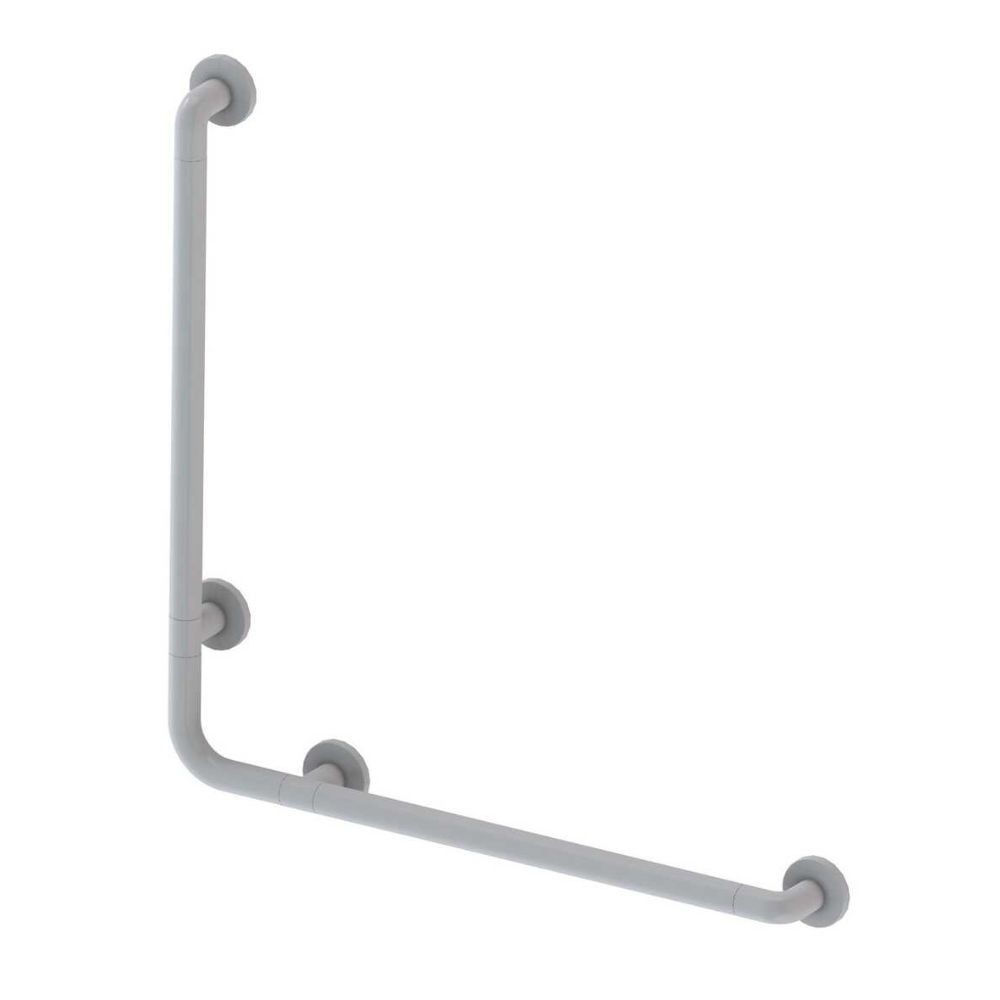 Corrimano angolare di sicurezza 78 x 78 cm per disabili colore bianco