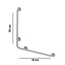 Corrimano angolare di sicurezza 78 x 78 cm per disabili colore bianco