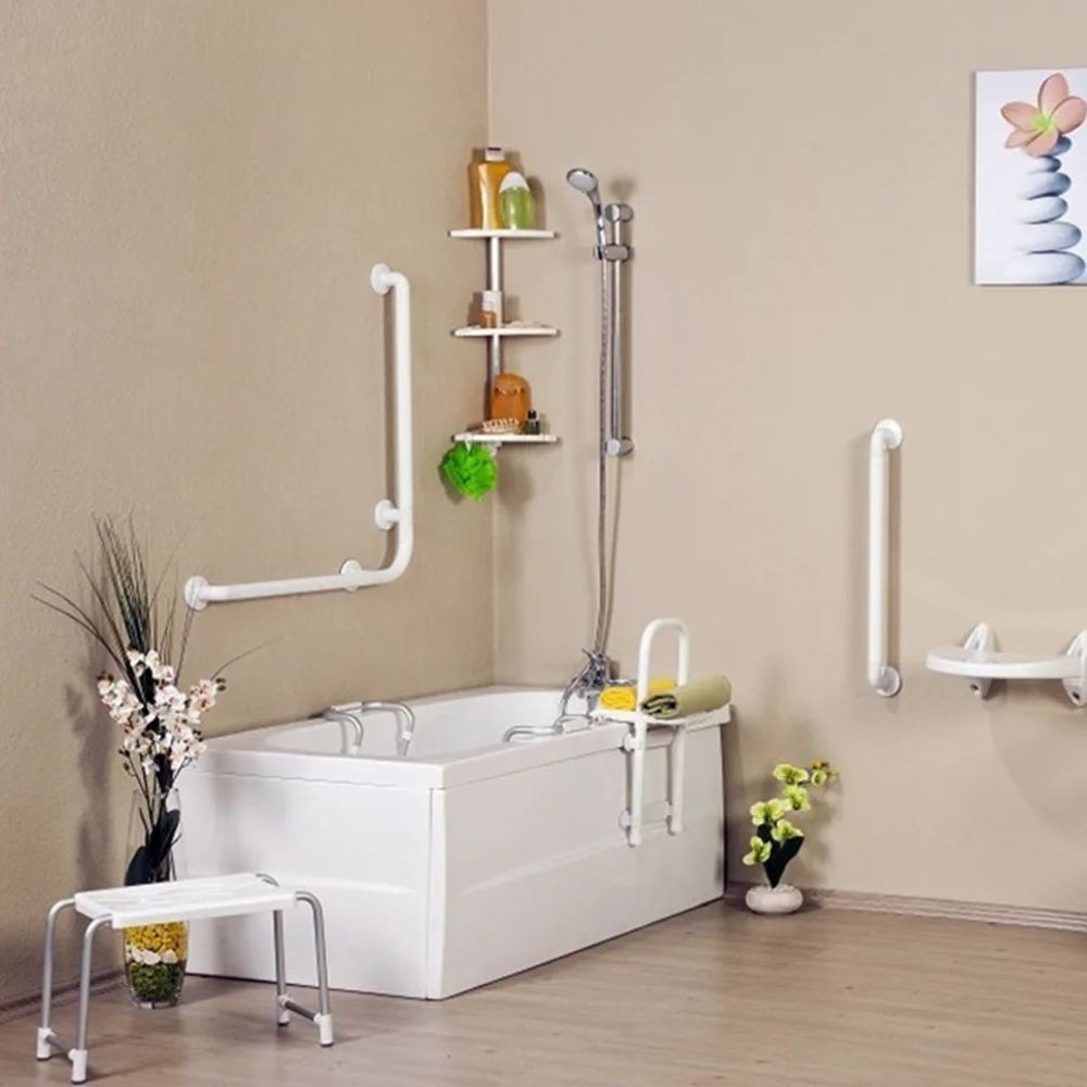 Corrimano di sicurezza 121 cm. per disabili colore bianco