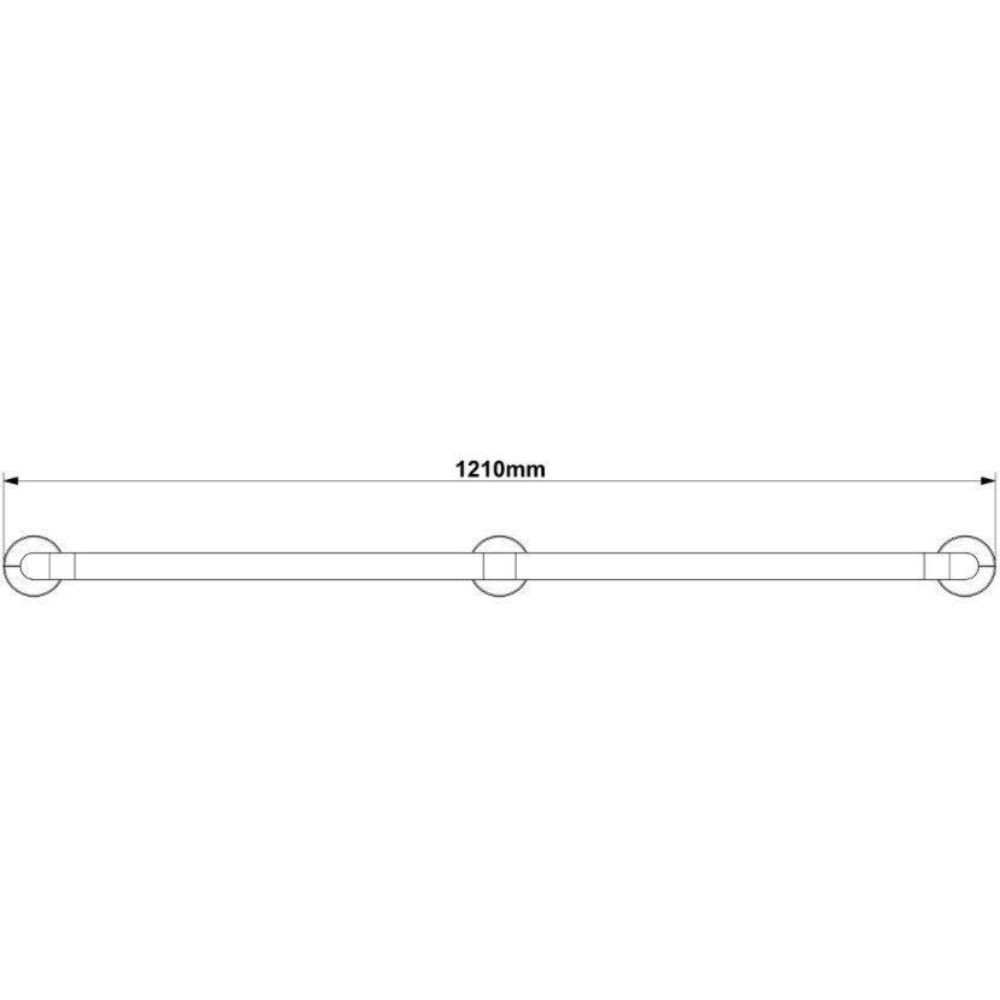 Corrimano di sicurezza 121 cm. per disabili colore bianco