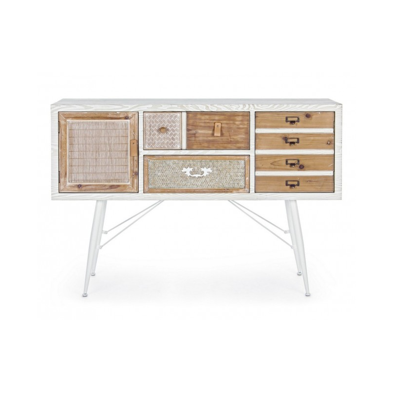 Credenza 2 ante 2 cassetti Eloise in legno naturale 80h cm