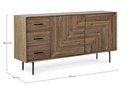 Credenza 2 ante 3 cassetti in legno Darsey