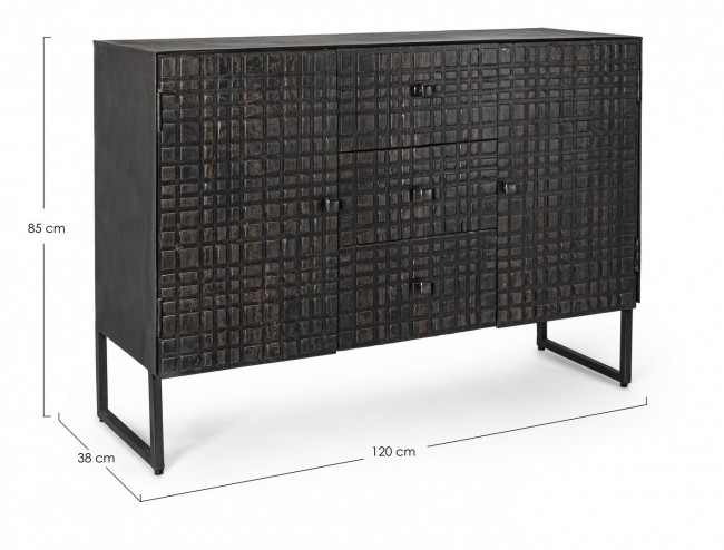 Credenza 2 ante e 3 cassetti Dorset stile industriale