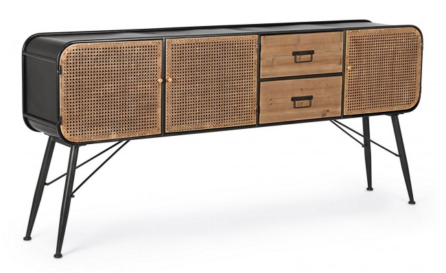 Credenza 3 ante e 2 cassetti in metallo stile vintage