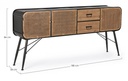 Credenza 3 ante e 2 cassetti in metallo stile vintage