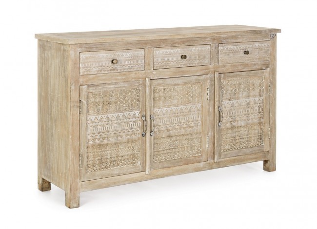 Credenza 3 ante e 3 cassetti in legno stile naturale