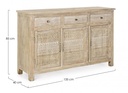 Credenza 3 ante e 3 cassetti in legno stile naturale