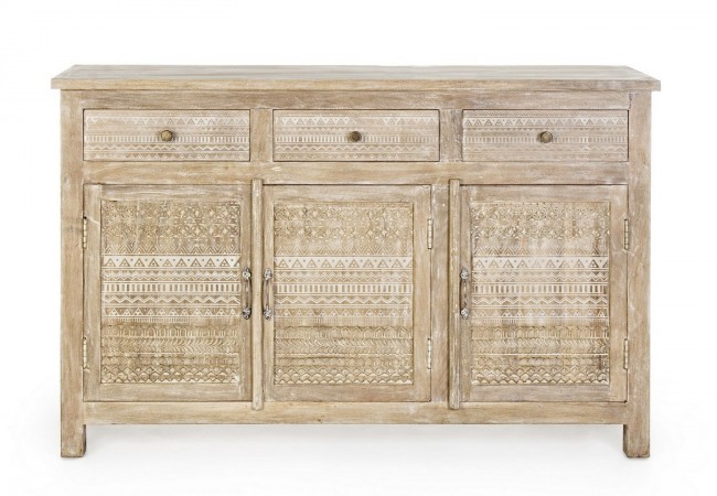 Credenza 3 ante e 3 cassetti in legno stile naturale