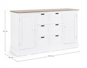 Credenza Dorotea 2 ante 4 cassetti in legno nobilitato bianco