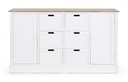Credenza Dorotea 2 ante 4 cassetti in legno nobilitato bianco