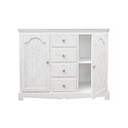 Credenza in MDF due ante quattro cassetti Bianca BLANC 100x40x h80 cm