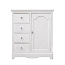 Credenza in MDF un anta quattro cassetti Bianca BLANC 66x32,5x h80 cm