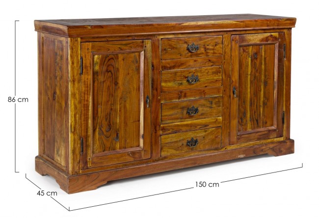 Credenza rustica Chateaux 2 ante e 4 cassetti