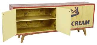 Credenza vintage dipinta 4 ante cm 45 x 200 x h 80