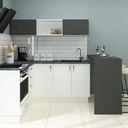 Cucina Angolare Matera 180x160 con Penisola Reversibile Bianca e Nera