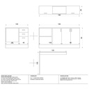 Cucina Angolare Matera 180x160 con Penisola Reversibile Bianca e Nera