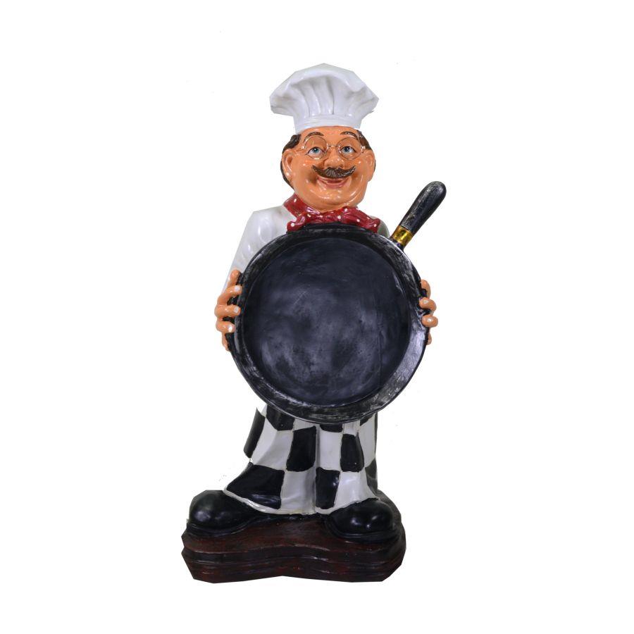 Cuoco resina con padella da appoggio cm 30 x 44 x h 77