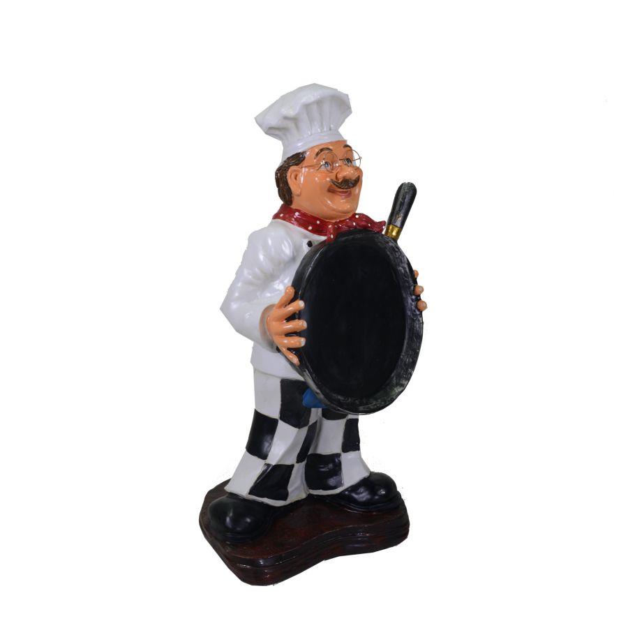 Cuoco resina con padella da appoggio cm 30 x 44 x h 77
