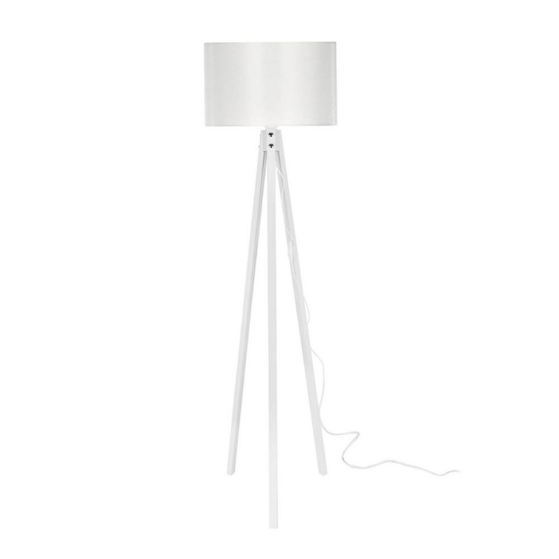 Lampada a piantana treppiedi in legno e tessuto Bianco RODI 36x h136 cm