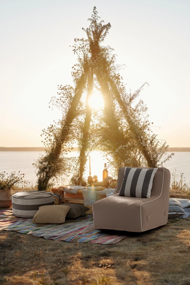 Cuscino Righe Bianco-Grigio 43X43